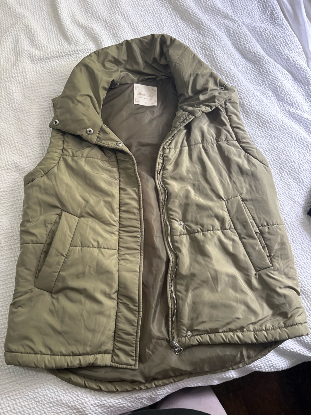 Altar'd State Olive Quilted Puffer Jacket